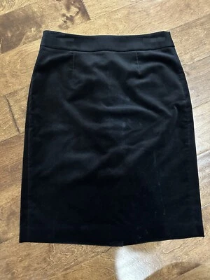 Falda negra lápiz terciopelo Banana Republic forrada cremallera lateral elástica 4 mezcla de algodón Foto 1 de 4