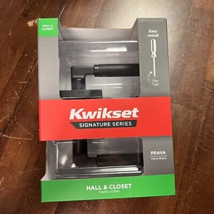 Kwikset 720PVLRCT Prava Passage Door Lever Set Hall & Closet - Matte Black New - Picture 1 of 2