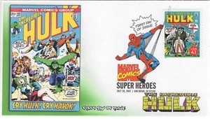 AO-4159L-1, 2007, Marvel Comics Super Heroes, FDC, Add-on Cachet, DCP, The Hulk - Picture 1 of 1