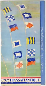 Transatlantique-French Line, Paquebot LIBERTE, liste des passagers juillet 1952 - Picture 1 of 2