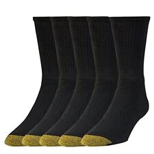 Gold Toe Men's Downtown Crew Socks 5 Pairs Black Large