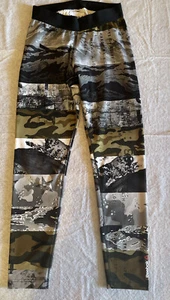 Reebok Mujer’s Gris Negro Verde Camuflaje Ropa Activa Pantalón M Leggings A37 - Imagen 1 de 4