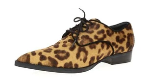 Marc Fisher 249015 Mujer Planos Oxford Estampado Leopardo Piel Talla 5 Mediano - Imagen 1 de 5