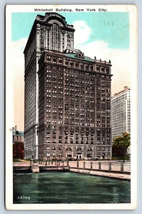Postal Nueva York Ciudad Vista Edificio Whitehall a Elyria OH Cancelada c1923 F8 - Imagen 1 de 2
