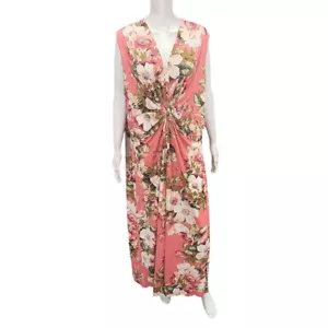 IMAN Global Chic Womens Luxury Elegant Floral Print Maxi Dress 3X Plus Size - Picture 1 of 10