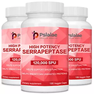 High Potency Serrapeptase 120,000 SPU - Anti-inflammatory, Sinus Health - Picture 1 of 11
