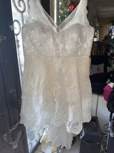 Stunning Light in the Box, Lace Cream Bridesmaids Short Dress W/ Train Size 21 - Picture 1 of 11