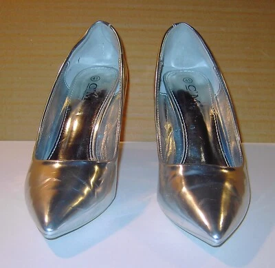 Escarpins argent T41 "C'M Paris" - à talons - Photo 1/4
