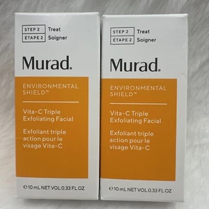 2 Pc - Murad Environmental Shield Vita-C Triple Exfoliating Facial 0.33 fl.oz Ea - Picture 1 of 3