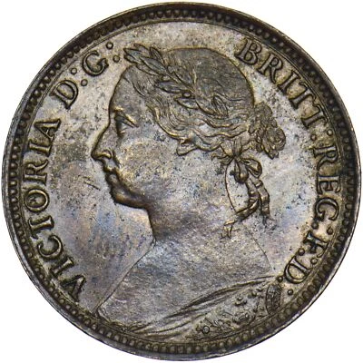 1886 Farthing - Victoria British Bronze Coin - Very Nice - Image 1 of 2