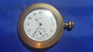 1899 Antique Elgin 15j 6s Open Face Pocket Watch GF Case for parts - Picture 1 of 11