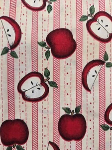 Tela de algodón temática de manzanas Leslie Beck de Cranston de 1 yarda 39x44 pulgadas USA - Imagen 1 de 6