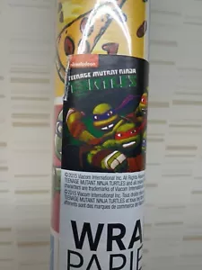 TMNT Teenage Mutant Ninja Turtle Gift Wrapping Paper 20 Sq. ft. Turtle Power - Picture 1 of 12