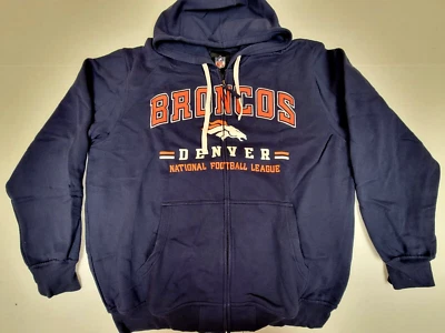 NFL Denver Broncos Men's Full Zip Embroidered Hoodie Sweatshirt (X-Large) - Image 1 of 2