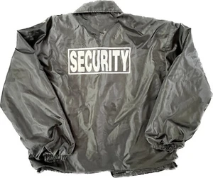 NEW - Mens Printed SECURITY Snap Front Windbreaker Water Proof Coaches Jacket XL - Picture 1 of 4