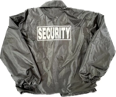 NEW - Mens Printed SECURITY Snap Front Windbreaker Water Proof Coaches Jacket XL - Image 1 of 4