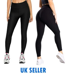 Mujeres Anticelulítico Cintura Alta Yoga Pantalones Gimnasio Leggings Deportes Pantalones Elásticos - Imagen 1 de 3