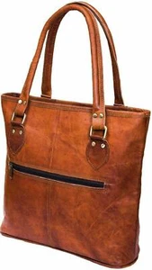 Bolso de mano versátil de cuero genuino marrón para mujer - Imagen 1 de 9