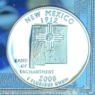 2008-S proof (clad) New Mexico quarter; DCAM from mint proof set - Image 1 of 4