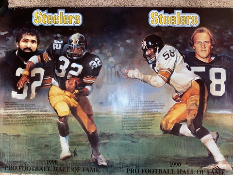1990 FRANCO HARRIS JACK LAMBERT HALL OF FAME PITTSBURGH STEELERS POSTER 23 X 33 Cover