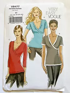 Vogue V8477 Misse's Pullover top Very Easy Vogue Pattern Pullover Top UNCUT - Picture 1 of 3