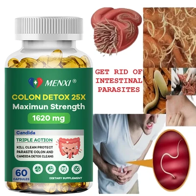 MENXI Colon Detox Cleanse Parasite Candida 100 Capsule Integratore Erboristico Naturale