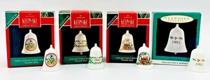 Complete Set THIMBLE BELLS Porcelain Hallmark Miniature Ornaments 1-4 1990-1993 - Picture 1 of 10