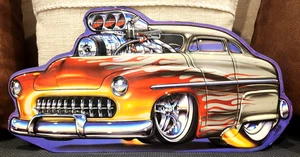 Selten! Geblasenes 1949-'51 Merkur geprägtes Metall Blechschild ~ von Rohan Day ~ Muscle Merc - Bild 1 von 13