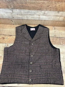 Michael Martin Murphy Logic Ranch ��Western Wear Hombre Mediano Vaquero Chaleco Cuadros - Imagen 1 de 10