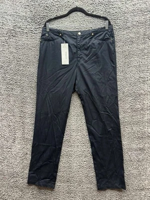 Calça reta vintage Escada slim fit cintura alta preta feminina tamanho 34 x 30 - Imagem 1 de 4