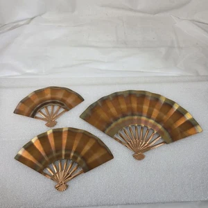 Homco massive Kupfer Ming Ventilatoren Wanddeko 3er Set mit Originalkarton 1328-BL - Bild 1 von 10