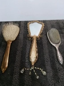 One Brush Is Gold Tone One Brush Is Nickel The Mirror Is Made In Germany - Picture 1 of 10