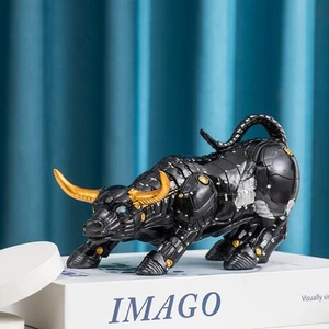 Wall Street Bullenmarkt Harz Ornamente Feng Shui Glück Statue Reichtum Figur - Bild 1 von 6