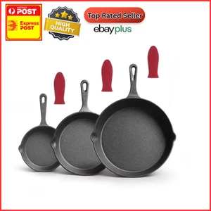 Thickened Cast Iron Skillet Flat Bottom Style Egg Steak Pan Non-Stick Kitchen - Bild 1 von 5