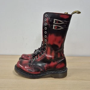 Dr Martens Vintage 1914 Mid Calf Red Cherry Leather England Goth Boots Size Uk 5 - Bild 1 von 9
