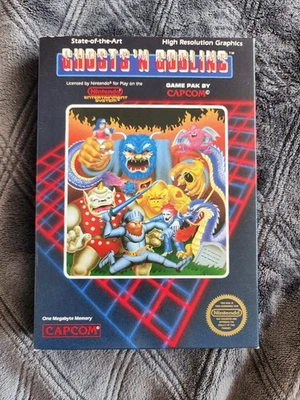 Ghost N Goblins Nintendo NES 100% Complete 5 Screw Hangtab First Print Near Mint - Image 1 of 4