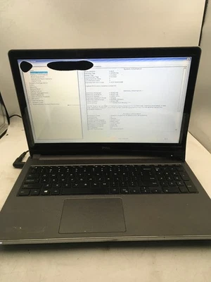 DELL INSPIRON 5558 - BOOTS TO BIOS/BAD LCD & HINGE - INTEL I5 5200U - NO RAM -BB - Image 1 of 4