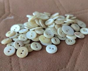 91 Small Antique Shell Buttons - Picture 1 of 4