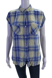 Rails Womens Checked Patterned Sleeveless Button Up Top Multicolored Size M - Picture 1 of 6