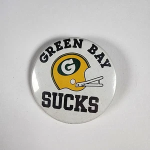 Green Bay Succhia Pulsante Pinback Diametro 2" Umorismo Retrò Da Collezione - Foto 1 di 3