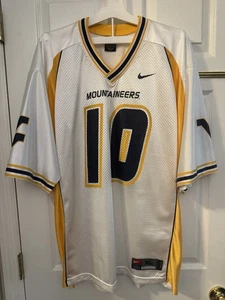Vintage Steve Slaton #10 West Virginia Mountaineers WVU NIKE NCAAF Jersey XL - Picture 1 of 14