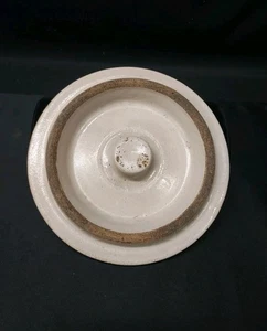 Antique Stoneware Off White Crock Lid Cover - Measurement In Photos - Nice ! - Picture 1 of 6