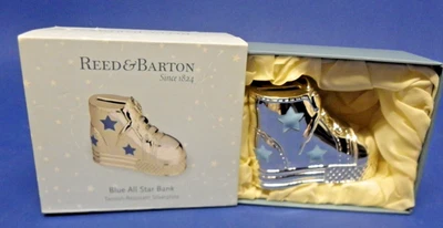 Hucha Reed & Barton Blue All Star Bank resistente al deslustre plateada con caja Foto 1 de 4