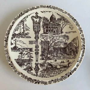 Vintage Vernon Kilns 10 1/4” Norfolk Virginia Tidewater Collector Plate Brown - Picture 1 of 5