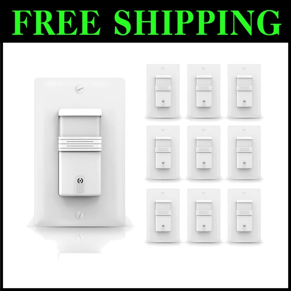 Motion Sensor Light Switch, 10-Pack, PIR Activated - Image 1 of 4