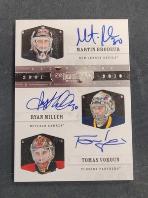 2011 PANINI DOMINION ALL DECADE MARTIN BRODEUR/RYAN MILLER/TOMAS VOKOUN AUTO /25 - Image 1 of 2