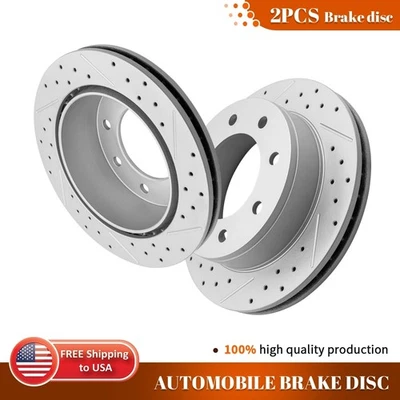 Rear Drilled Disc Brake Rotors for Chevrolet GMC Express Savana 2500 3500 SRW - Image 1 of 4
