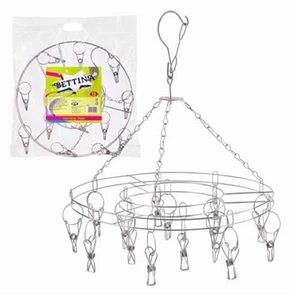 Metal Sock Hanger Laundry Dryer Airer Washing Underwear 20 Pegs Large Silver New - Picture 1 of 7