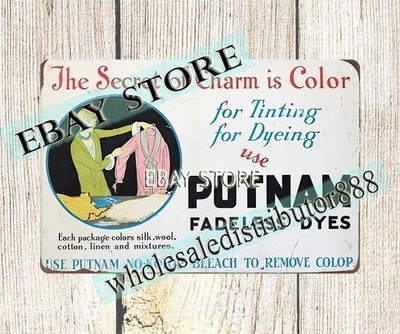 Putnam Fadeless Dyes rustic laundry room decor tin sign - Image 1 of 4