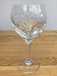 Royal Brierley Crystal Flower Cut Hock Wine Glass Rare Pattern Daisy Signed 16.5 - Picture 1 of 3